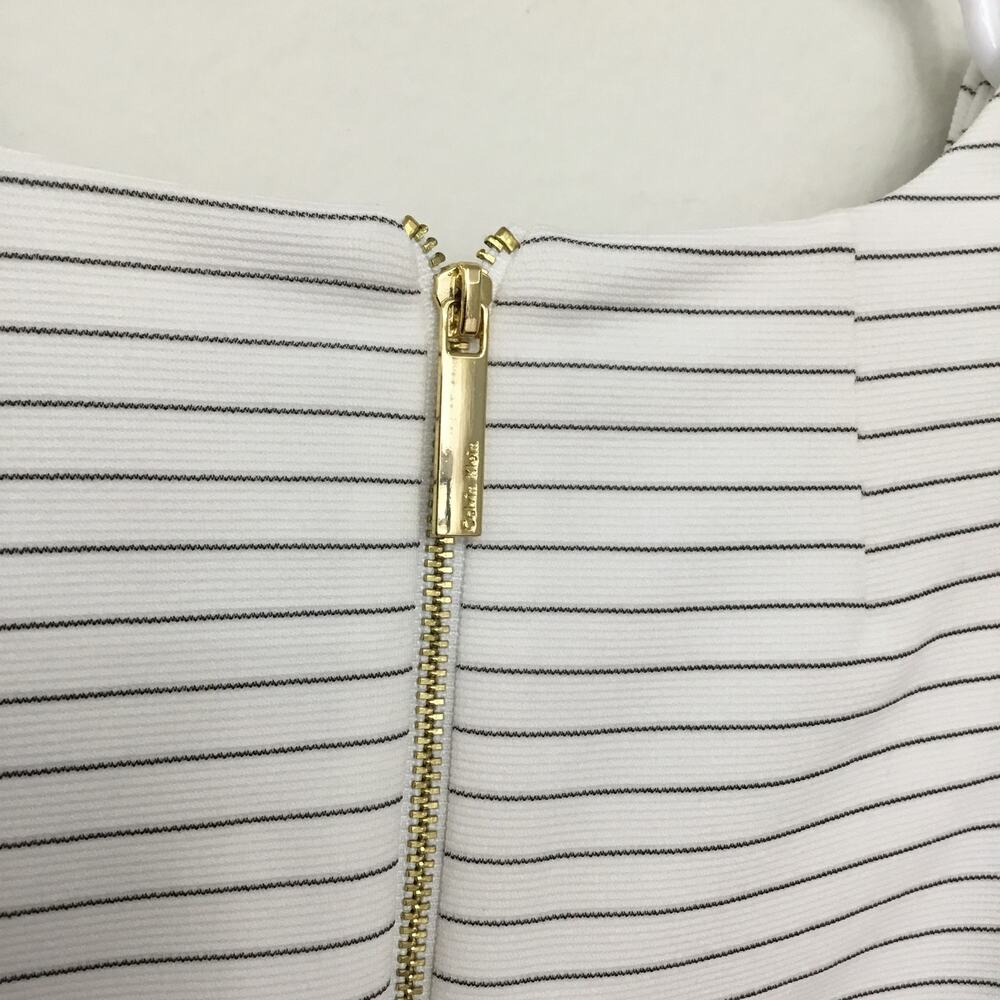 Calvin Klein Short Puff Sleeve White Striped Dress Sz 6 - Picture 4 of 9